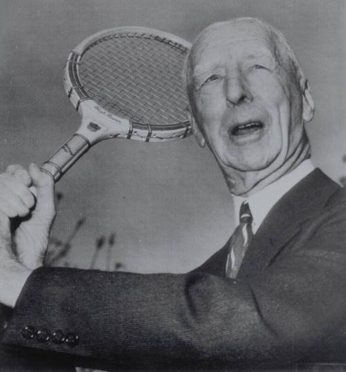 Connie Mack Playing Tennis photograph, 1954 February 18