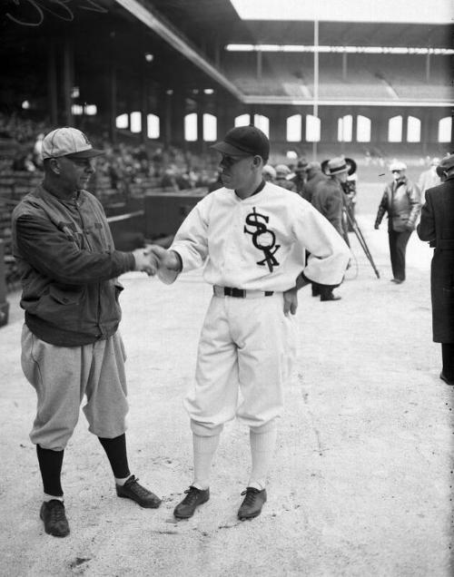 Bill Killefer and Milt Gaston glass plate negative, between 1932 and 1933