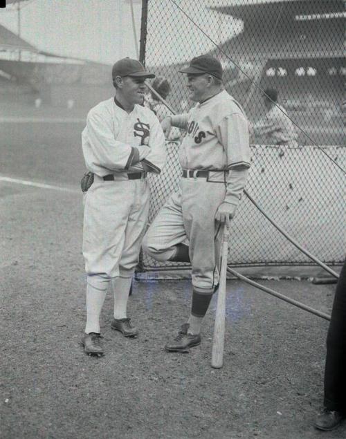 Lew Fonseca and Rogers Hornsby glass plate negative, between 1933 and 1935