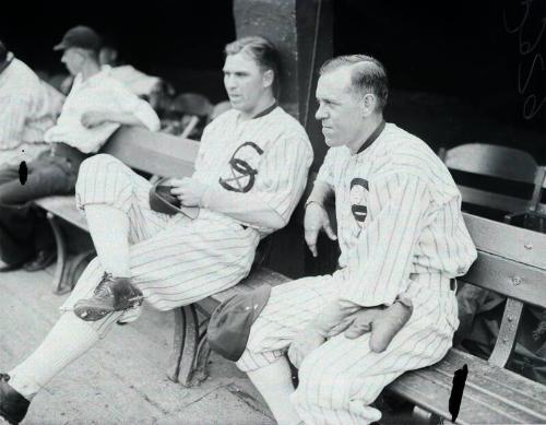 Johnny Hodapp and Lew Fonseca glass plate negative, approximately 1932