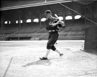 Lew Fonseca Batting glass plate negative, 1931