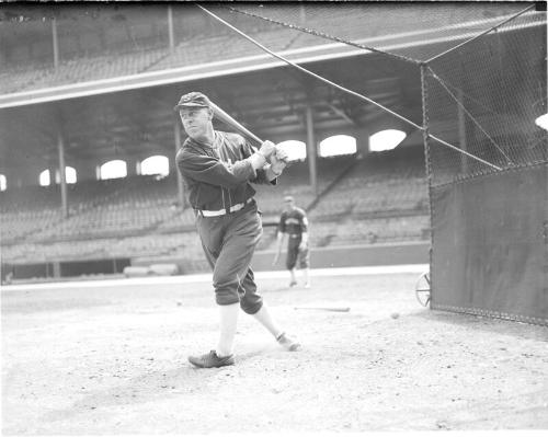 Lew Fonseca Batting glass plate negative, 1931