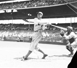 Wally Berger Batting glass plate negative, approximately 1936