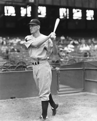 Johnny Welaj with Bat digital image, approximately 1940