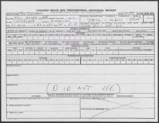 Neil Allen scouting report, 1989 September