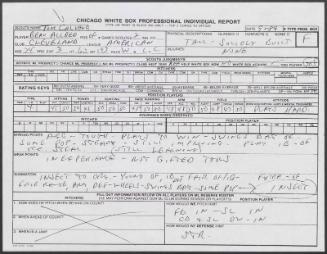 Beau Allred scouting report, 1989 September