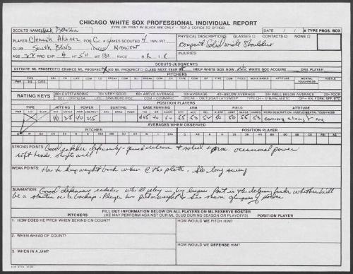 Clemente Alvarez scouting report, 1990