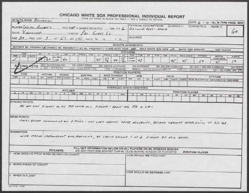 Wilson Alvarez scouting report, 1990 June 10