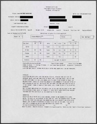 Matt Anderson scouting report, 1997 June 06