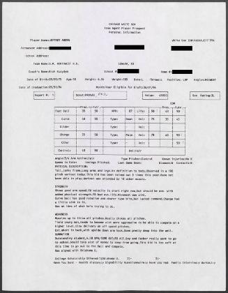 Jeff Andra scouting report, 1994