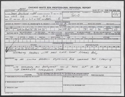 James Baldwin scouting report, 1990 October 14