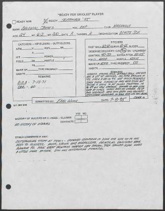 James Baldwin scouting report, 1995 July 08