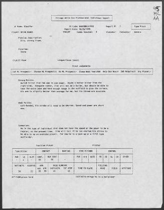 Brian Banks scouting report, 1995 June 26