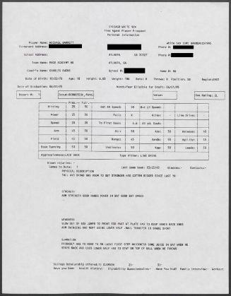 Michael Barrett scouting report, 1995 March 25