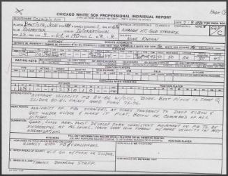 Jose Bautista scouting report, 1989 July 09