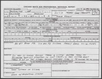 Jose Bautista scouting report, 1989 September 26