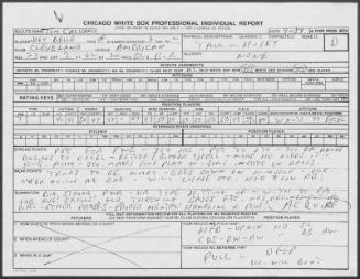 Albert Belle scouting report, 1989 September