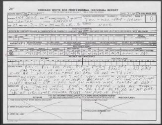 Albert Belle scouting report, 1989 July 06