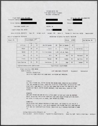 Mark Bellhorn scouting report, 1995 May 06