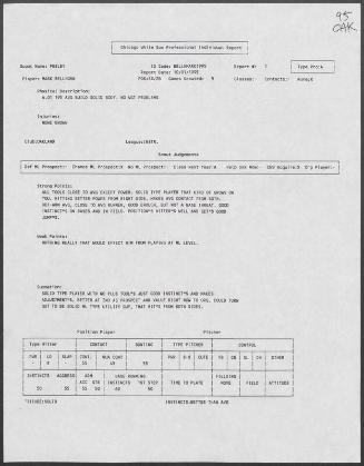 Mark Bellhorn scouting report, 1995 October 01