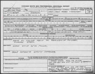 Rafael Belliard scouting report, 1990 September 15