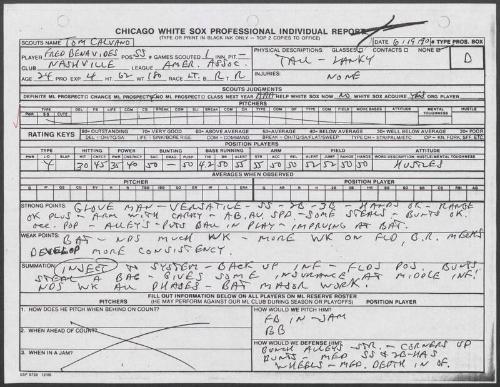 Freddie Benavides scouting report, 1990 June 19