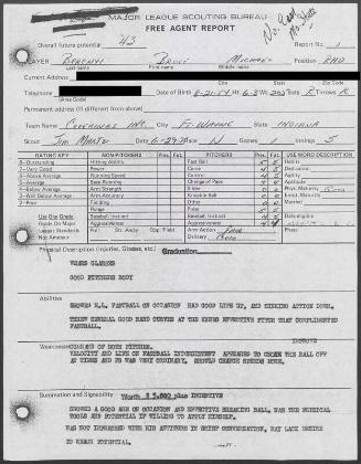 Bruce Berenyi scouting report, 1971 June 29