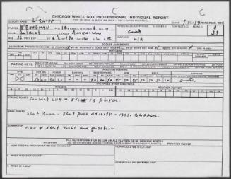 Dave Bergman scouting report, 1989 September 22