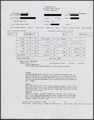 Lance Berkman scouting report, 1997 April 06