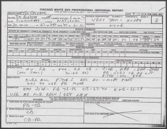 Tim Birtsas scouting report, 1990 September 17