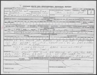 Greg Blosser scouting report, 1989 November 01