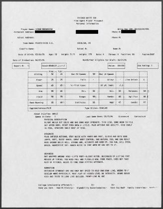 Hiram Bocachica scouting report, 1994 May 15