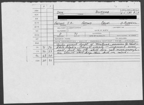 Dan Boitano scouting report, 1973