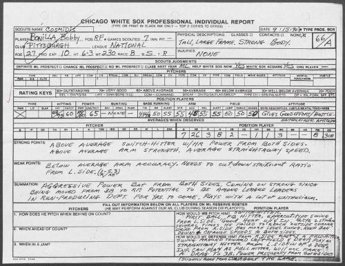 Bobby Bonilla scouting report, 1990 September 15