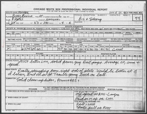 Bobby Bonilla scouting report, 1990 June 21