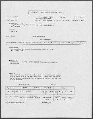 Jason Boyd scouting report, 1995 July 20