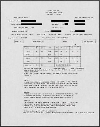 Rocky Biddle scouting report, 1997 February 22