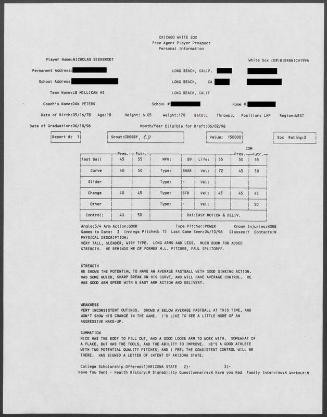 Nick Bierbrodt scouting report, 1996 April 10