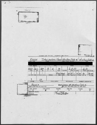 Jack Kucek scouting report, 1971 April 22