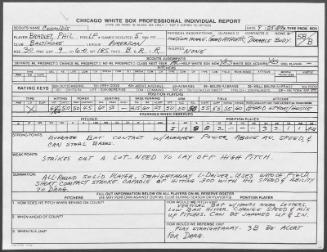 Phil Bradley scouting report, 1989 September 25