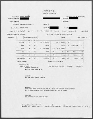 Russ Branyan scouting report, 1994 March 31