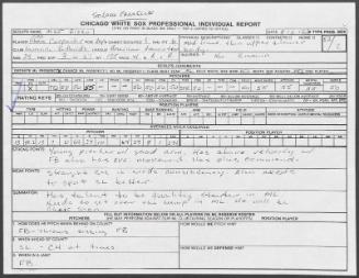 Cris Carpenter scouting report, 1990 August 06