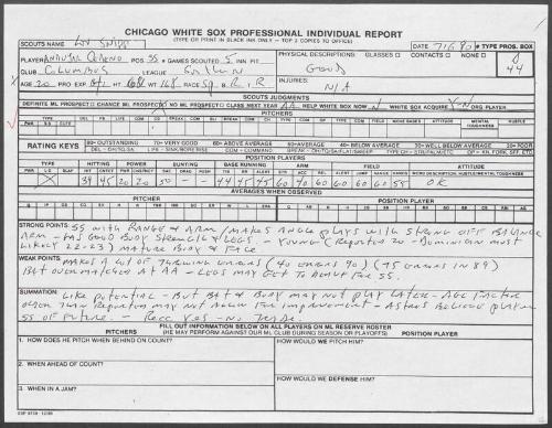 Andujar Cedeno scouting report, 1990 July 06