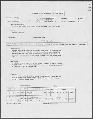 Raul Chavez scouting report, 1995 July 02