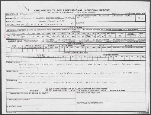 Roger Clemens scouting report, 1989 July 01