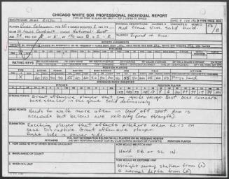 Vince Coleman scouting report, 1990 September 24