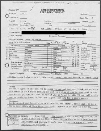 Doug Creek scouting report, 1989 June-August