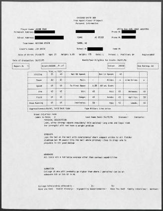 Jacob Cruz scouting report, 1994 April 12