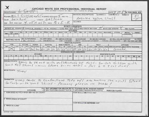 Milt Cuyler scouting report, 1989 July 10