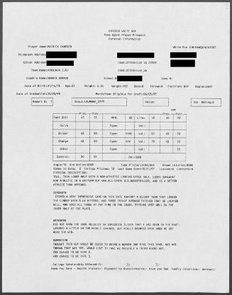 Pat Daneker scouting report, 1997 March 21